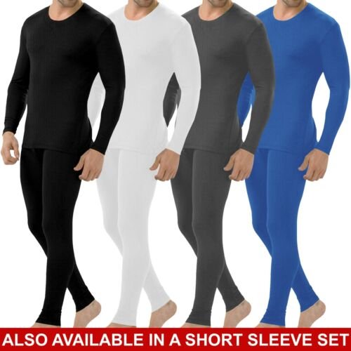 Mens Thermal Long Johns Top T Shirt Bottom Trouser Underwear Set Full ...